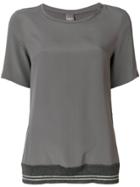 Lorena Antoniazzi Contrast Hem Top - Grey