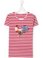 Monnalisa Teen Rooster Appliqué T-shirt - Red
