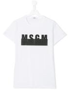 Msgm Kids Logo Print T-shirt, Boy's, Size: 14 Yrs, White