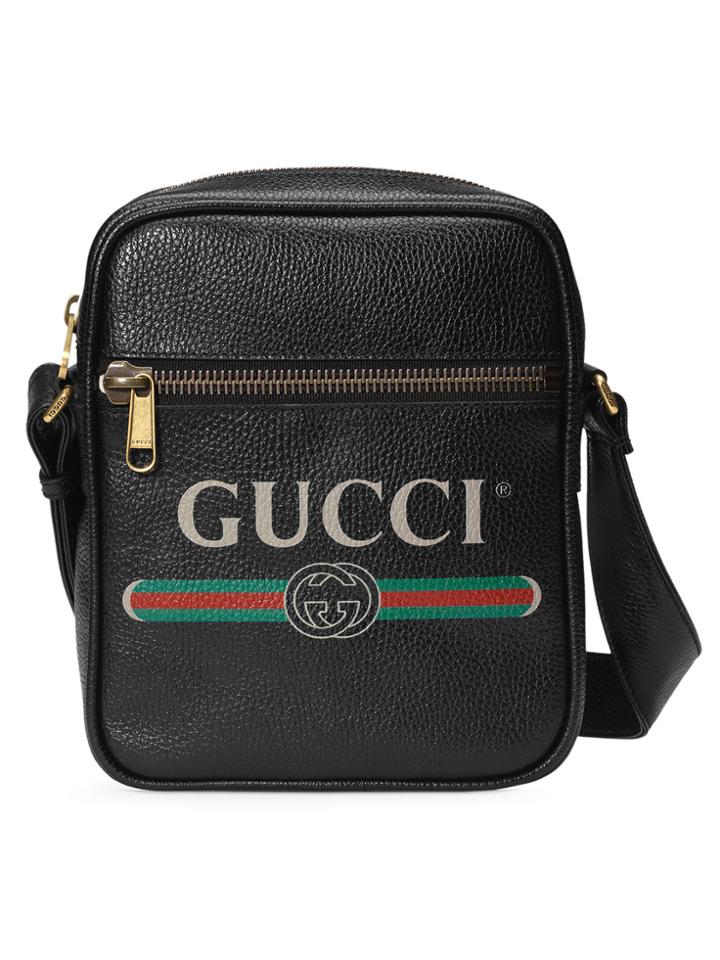 Gucci Gucci Print Messenger Bag - Black