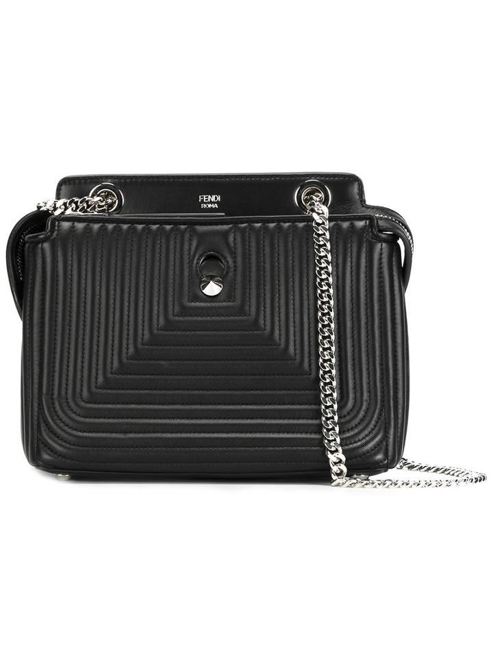 Fendi Dotcom Shoulder Bag, Women's, Black, Calf Leather