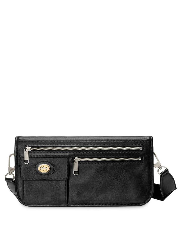 Gucci Medium Leather Shoulder Bag - Black