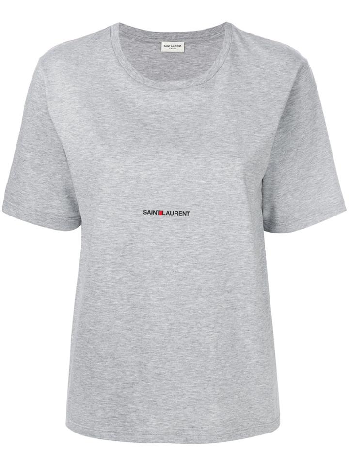 Saint Laurent Mid Logo T-shirt - Grey