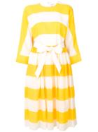 Maison Rabih Kayrouz Striped Belted Dress - Yellow & Orange
