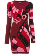 Just Cavalli Intarsia Knit Dress - Red