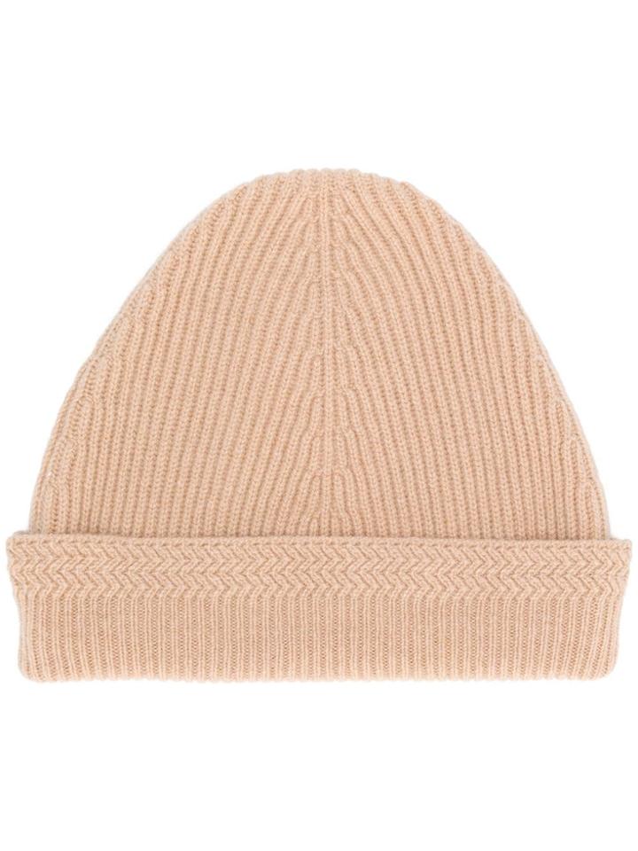 Maison Margiela Ribbed Knit Beanie - Neutrals