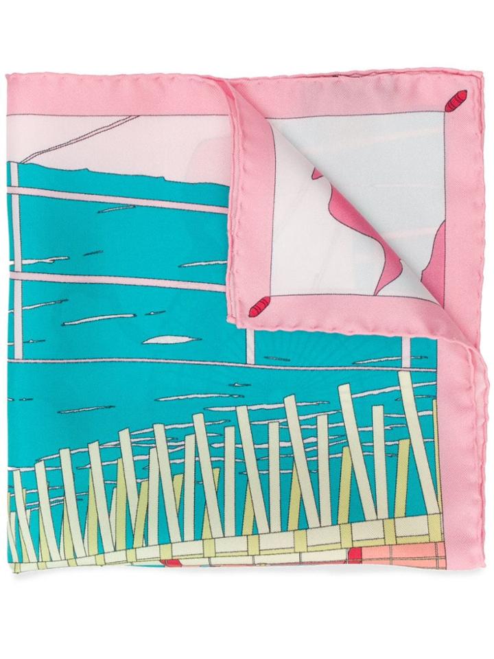 Cha Val Milano Santa Monica Print Scarf - Pink