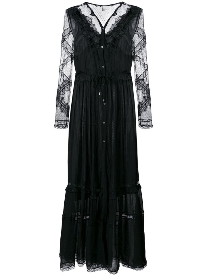 Pinko Lace Inserts Maxi Dress - Black