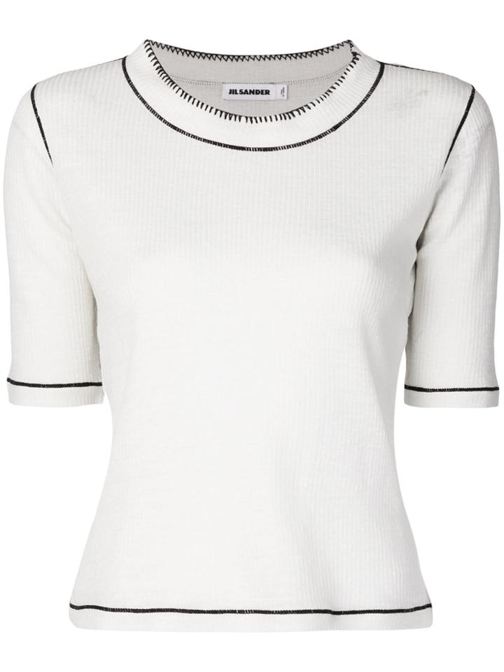 Jil Sander Round Neck Knit Top - White