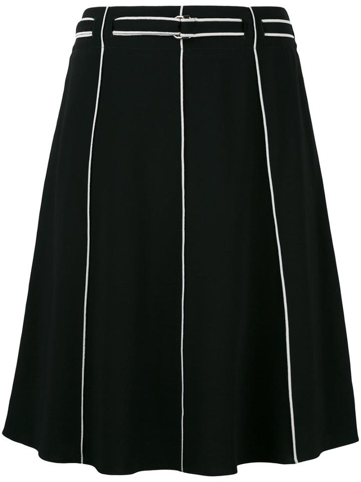 Emporio Armani - Piped Seam A-line Skirt - Women - Spandex/elastane/viscose - 40, Black, Spandex/elastane/viscose