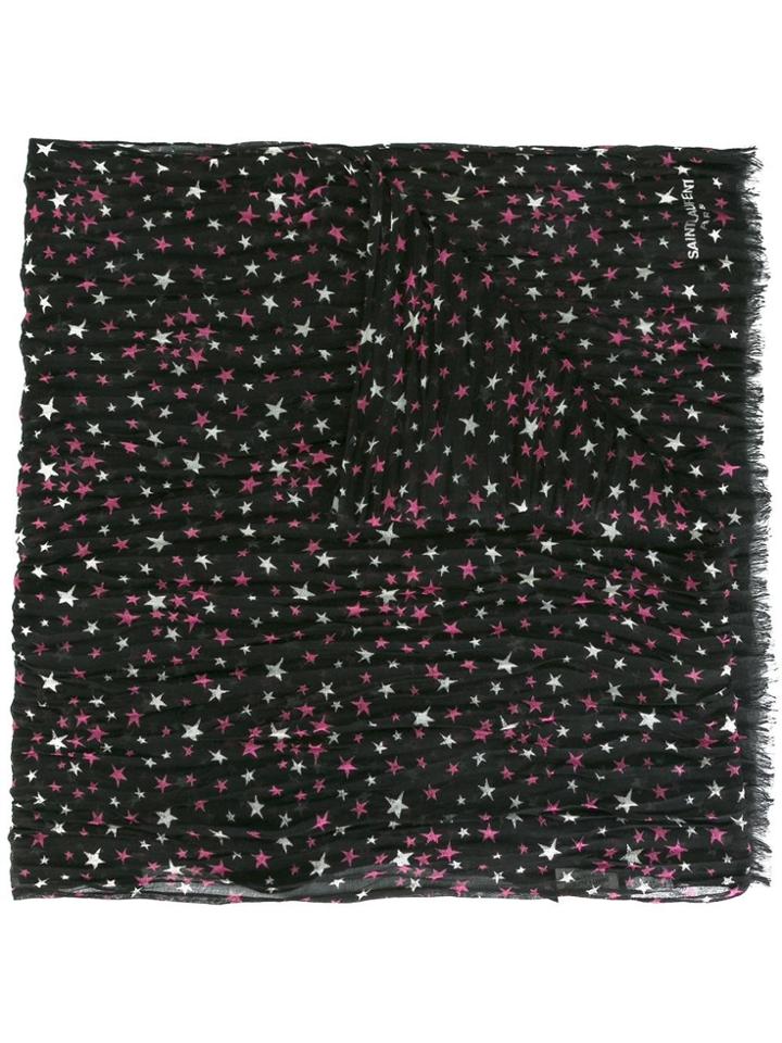 Saint Laurent Star Print Scarf - Blue