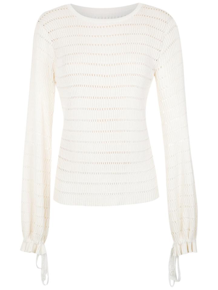 Egrey Open Knit Blouse - Nude & Neutrals