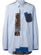 Junya Watanabe Comme Des Garçons Man Patchwork Shirt, Men's, Size: M, Blue, Cotton/linen/flax