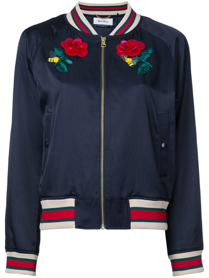 Muveil 'bow Wow' Bomber Jacket - Blue