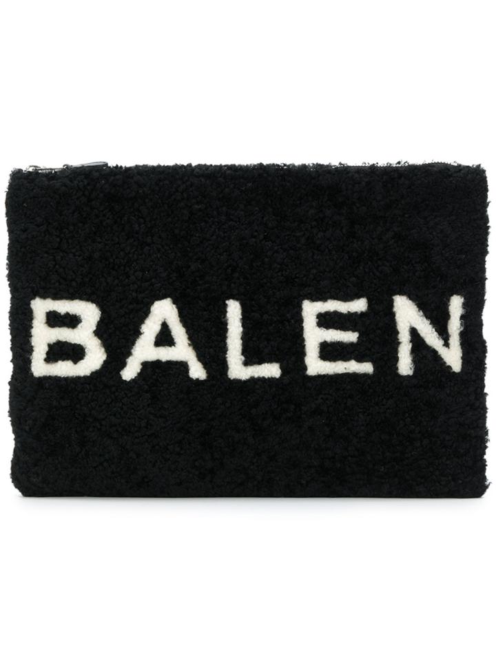 Balenciaga Shearling Pouch - Black