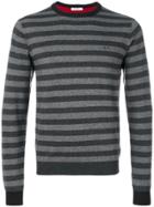 Sun 68 Striped Sweater - Grey