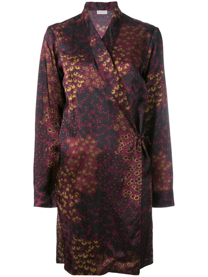 Dries Van Noten Printed Wrap Jacket, Women's, Size: Large, Pink/purple, Viscose