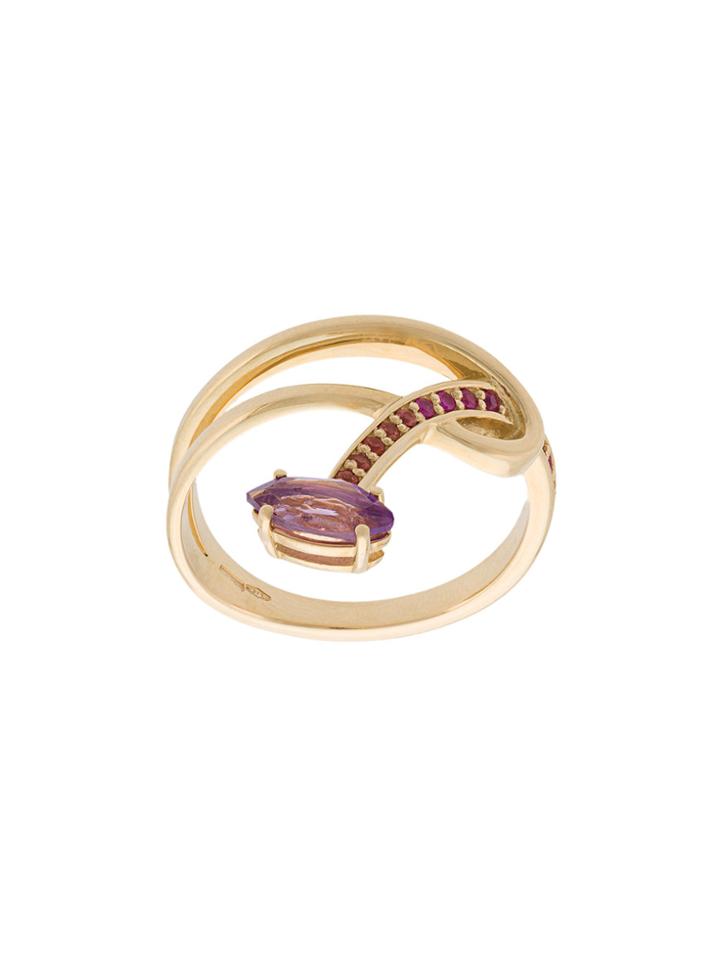 Bea Bongiasca Gloriosa Lily Hoop Stacking Ring - Yellow & Orange