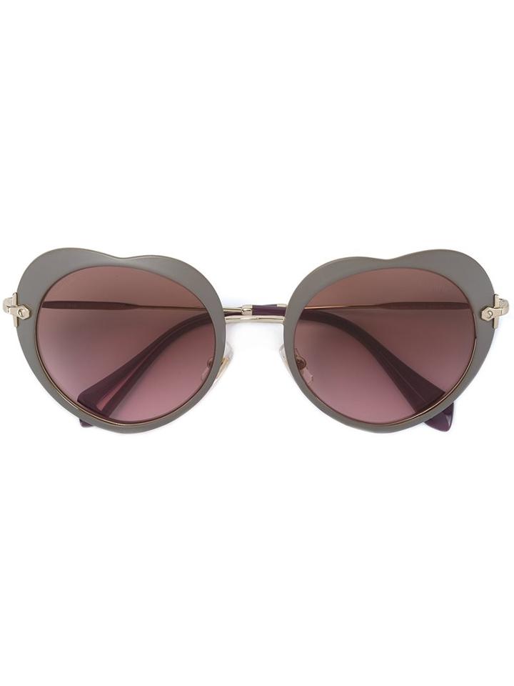 Miu Miu Eyewear Heart Shaped Sunglasses, Women's, Grey, Acetate/metal (other)