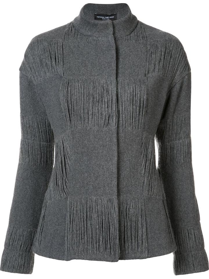 Narciso Rodriguez Textured Check Fitted Jacket