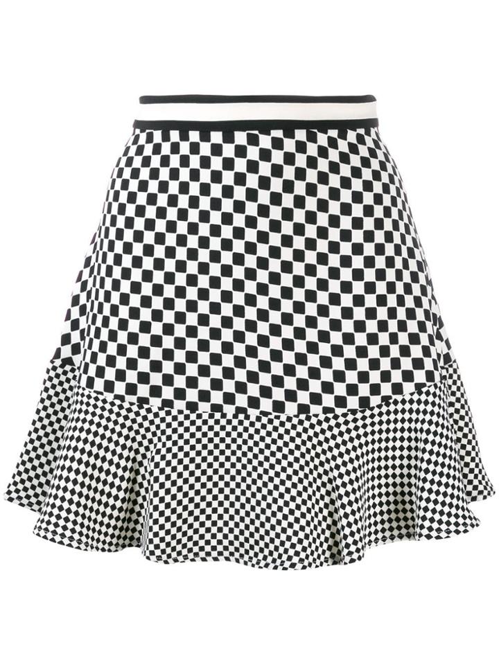 Michael Michael Kors Check Print A-line Skirt - Black