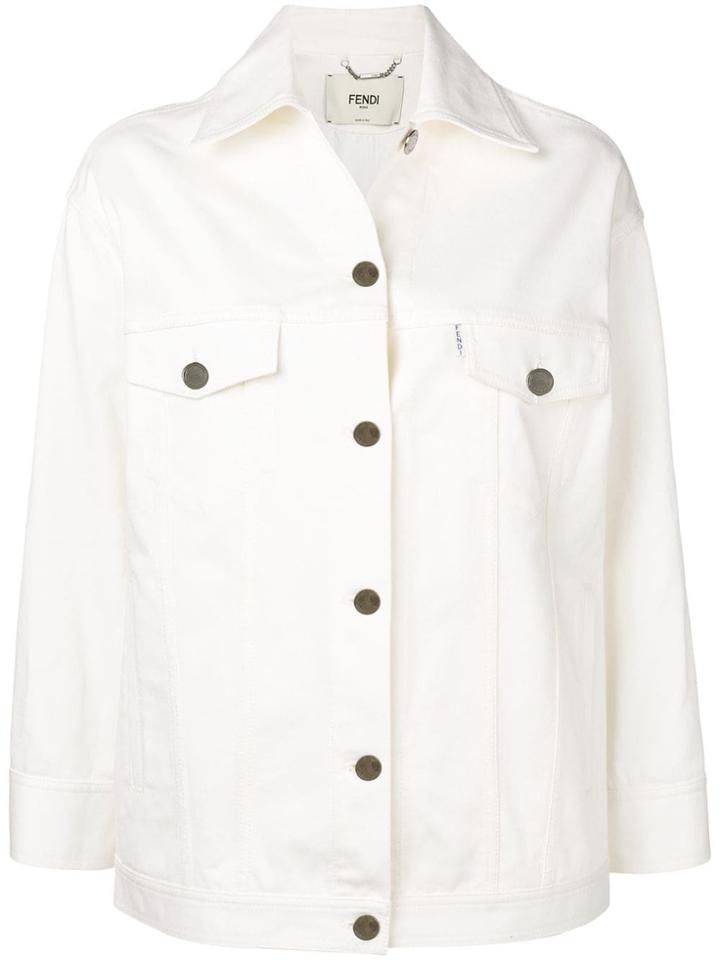 Fendi Logo Denim Jacket - White