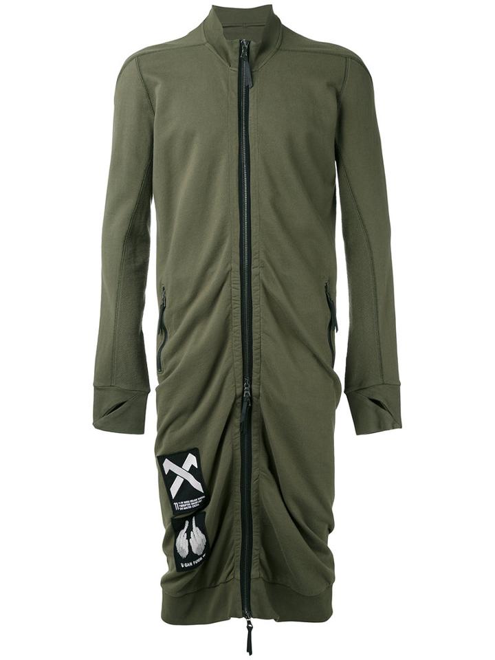 Embroidered Back Long Cardigan - Men - Cotton - M, Green, Cotton, 11 By Boris Bidjan Saberi