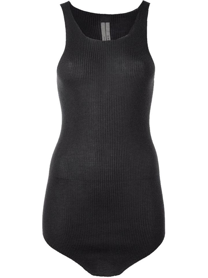 Rick Owens Curved Hem Tank Top, Women's, Size: Large, Grey, Cashmere