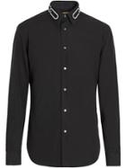 Burberry Slim Fit Bullion Link Cotton Poplin Dress Shirt - Black