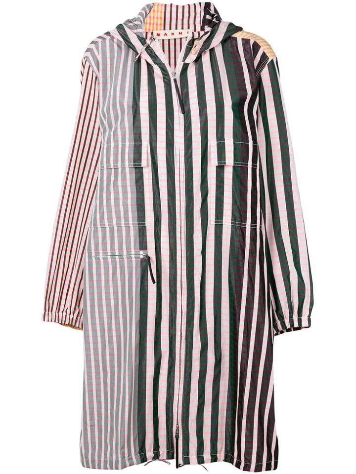 Marni Contrasting Stripe Rain Coat - Multicolour
