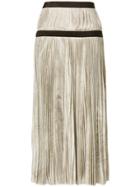 Alexander Mcqueen Double Waistband Pleated Skirt - Nude & Neutrals
