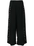 Wandering Pearl Embellished Culottes - Black