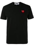 Comme Des Garçons Play Heart Embroidered T-shirt - Black