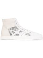 Hogan Rebel Sequin Detail Hi-top Sneakers, Women's, Size: 37.5, Grey, Leather/suede/pvc/rubber