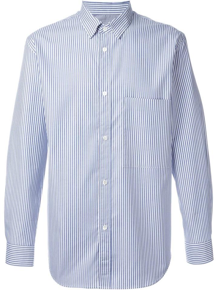 Golden Goose Deluxe Brand Striped Shirt, Men's, Size: M, Blue, Cotton