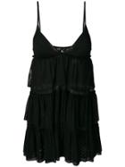 Fisico Tiered Babydoll Cover Up - Black