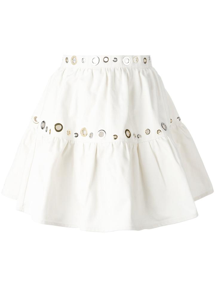 Kenzo Eyelet Denim Skirt - White