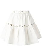 Kenzo Eyelet Denim Skirt - White