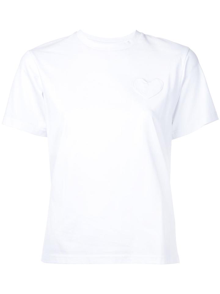 Muveil - Heart Pocket T-shirt - Women - Cotton - 38, White, Cotton