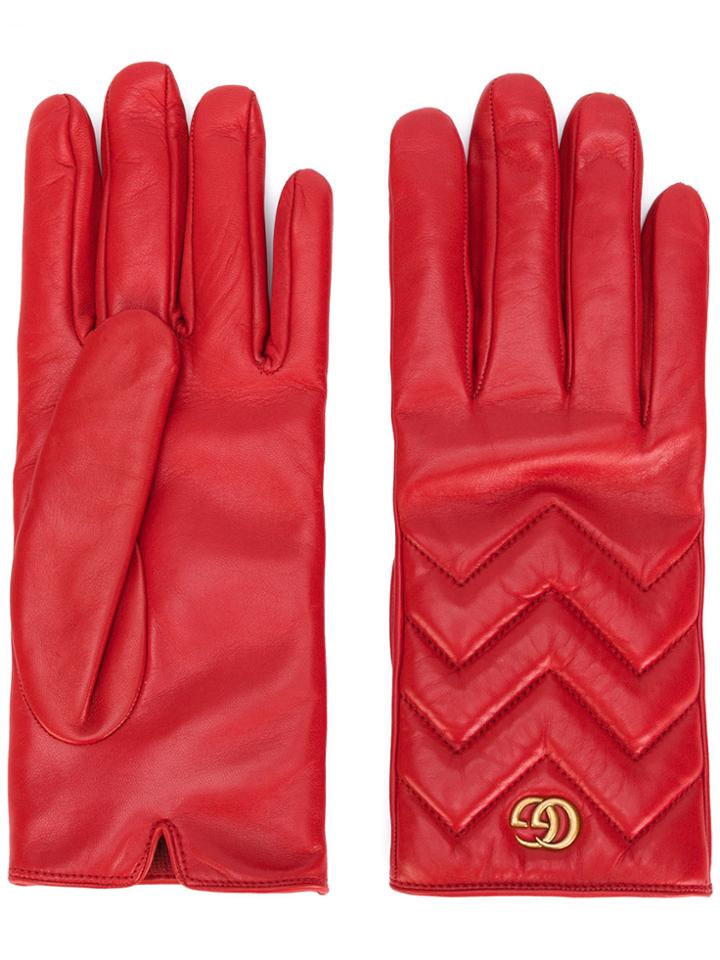 Gucci Gg Marmont Gloves - Red