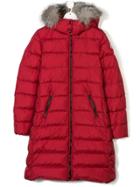 Moncler Kids Padded Long Coat - Red