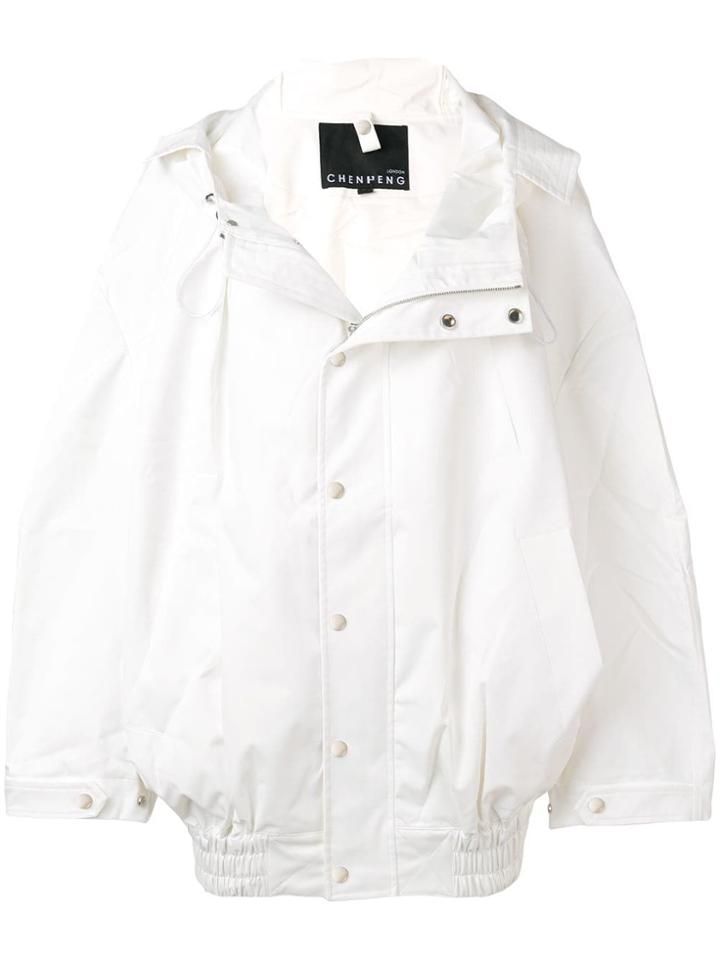Cheng Peng Water-resistant Oversized Jacket - White
