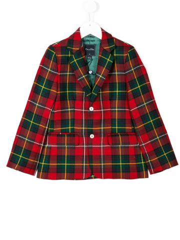 Oscar De La Renta Kids Plaid Blazer - Red