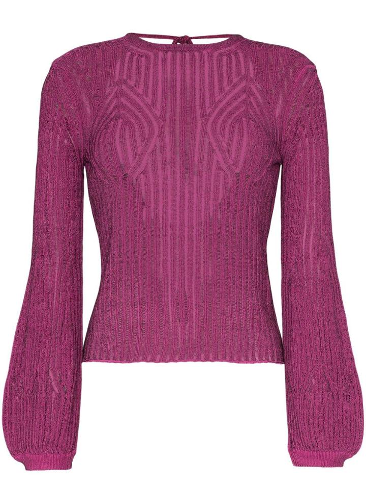 Chloé Tie Back Knitted Top - Purple