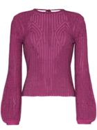 Chloé Tie Back Knitted Top - Purple