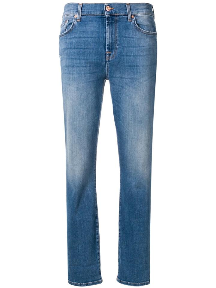 7 For All Mankind Relaxed Skinny Slim Illusion Figueroa Jeans - Blue