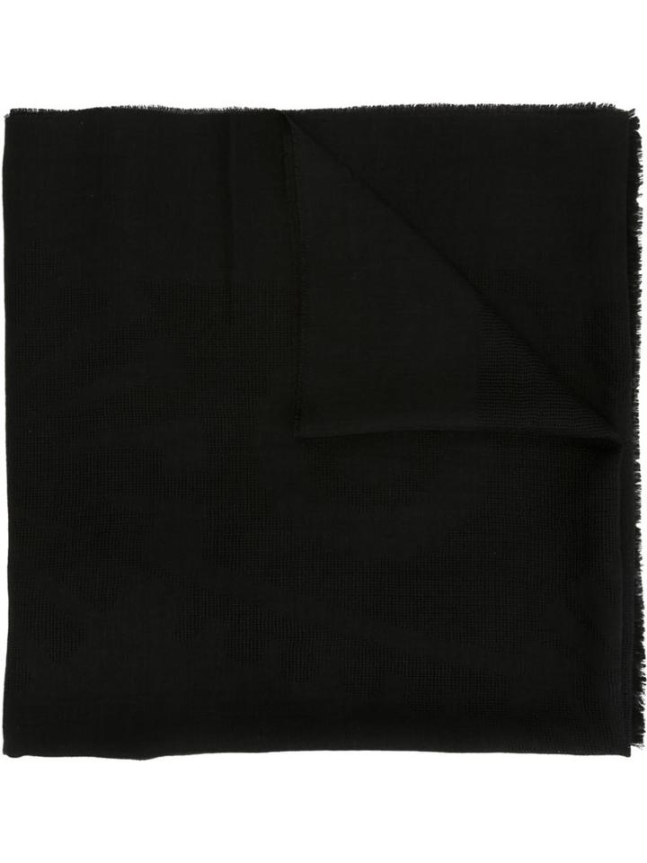 Chanel Vintage Floral Pattern Scarf, Women's, Black