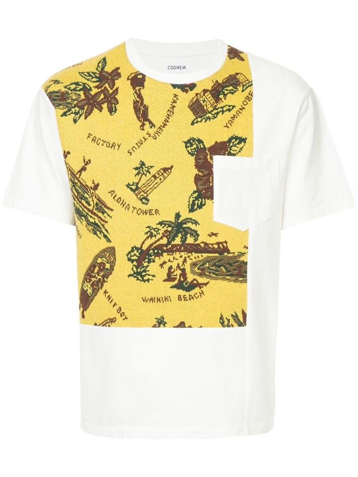 Coohem Aloha Print Jacquard T-shirt - Yellow