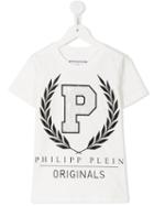Philipp Plein Kids Logo Print T-shirt, Boy's, Size: 8 Yrs, Nude/neutrals