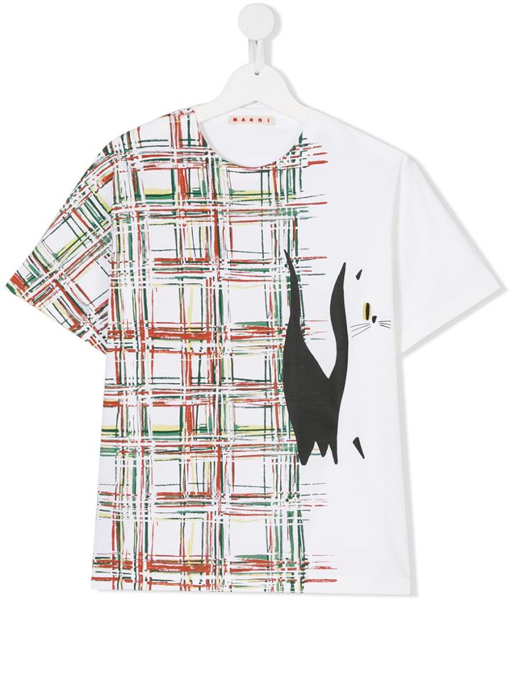 Marni Kids Graphic Check T-shirt - White